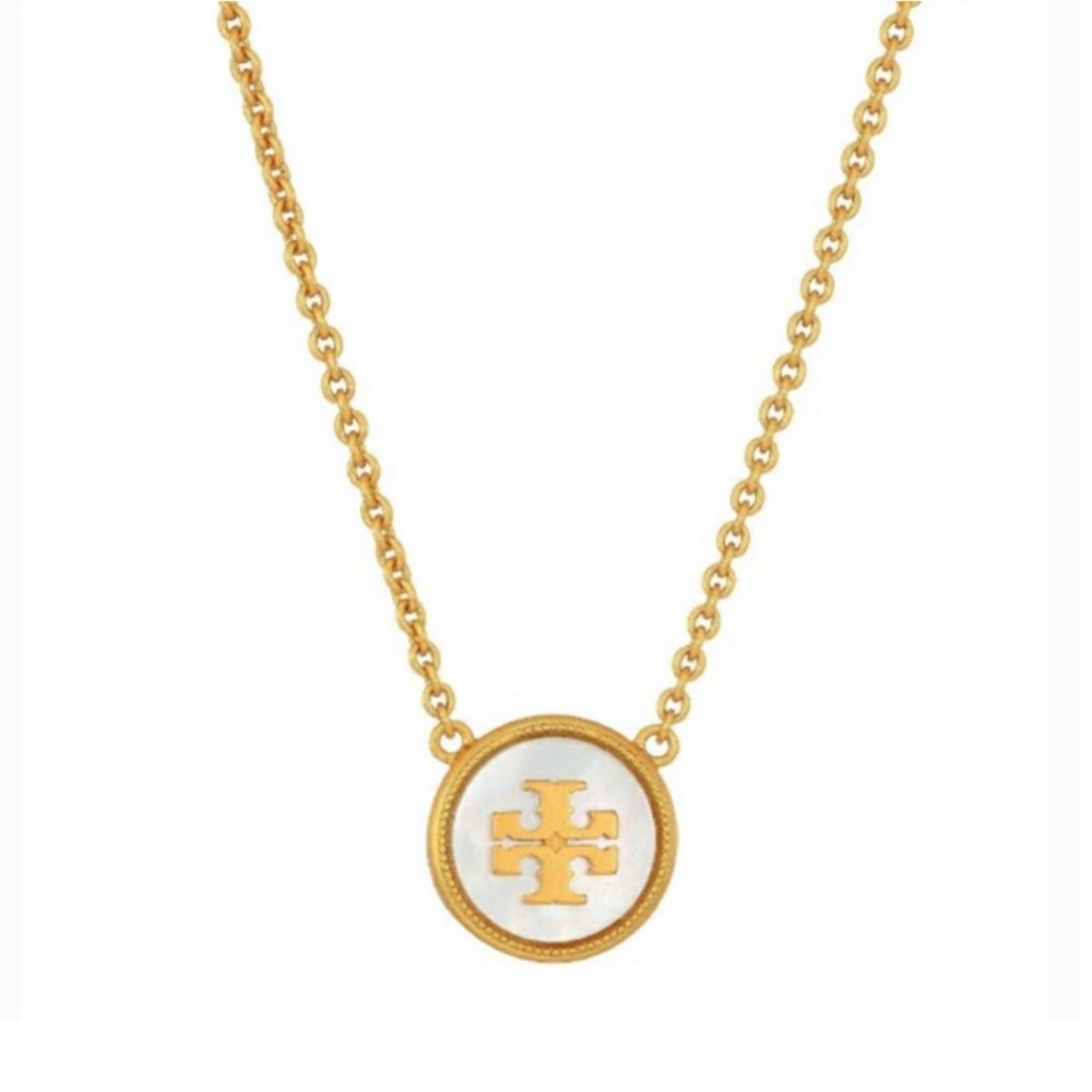 TORY BURCH • Semiprecious Pendant Logo Necklace